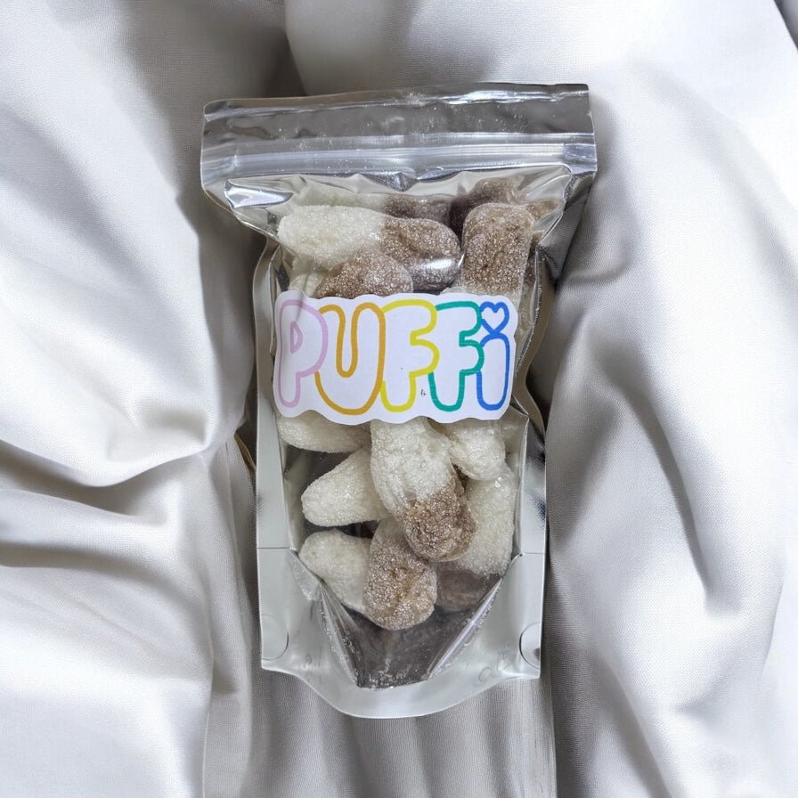 Freeze Dried Sour Cola Puffs: Sour Cola Bottles - Puffi